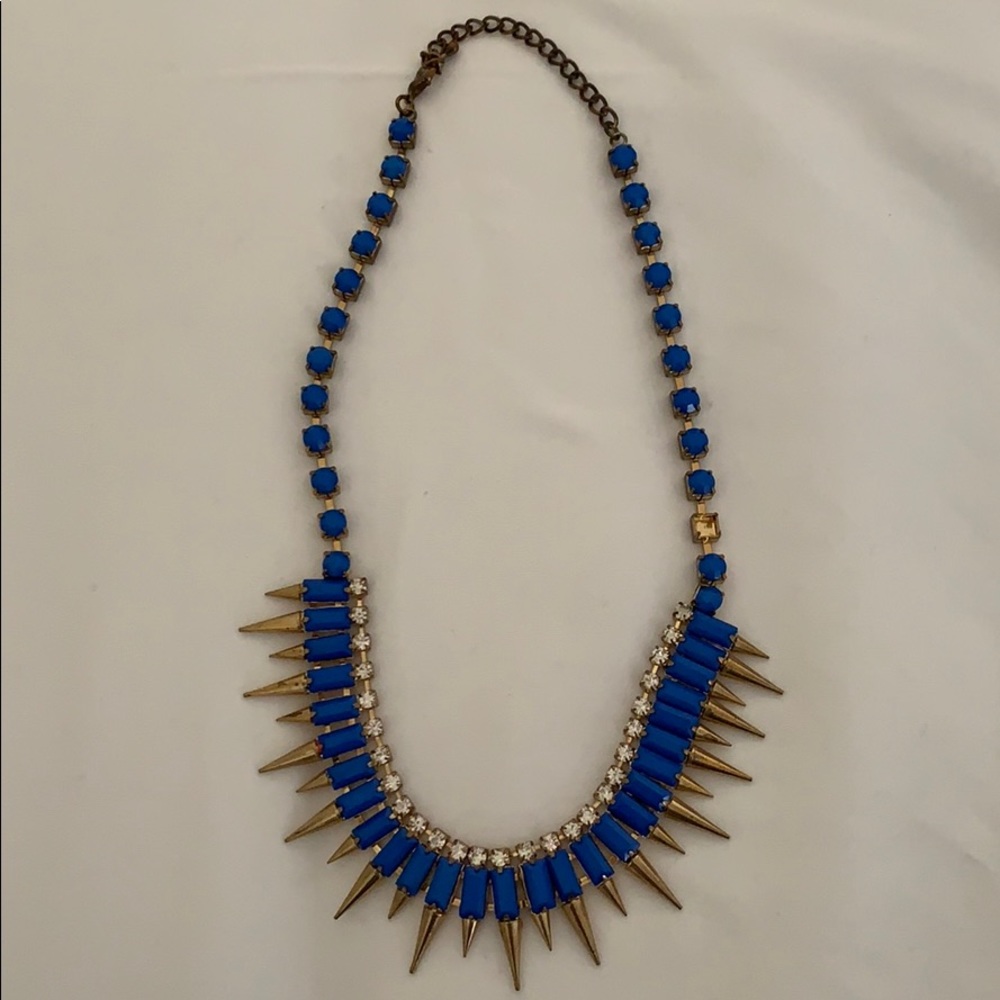 Spiky necklace- blue